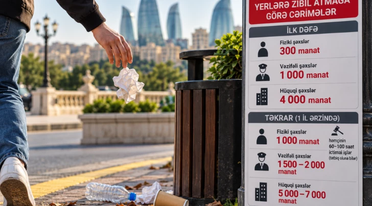 За выброшенный мимо урны мусор в Азербайджане — до 7 000 манатов штрафа: кому и сколько грозит?