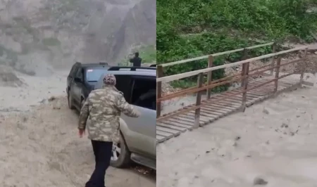 На село Лаза в Гусарском районе сошел мощный сель: дорога заблокирована