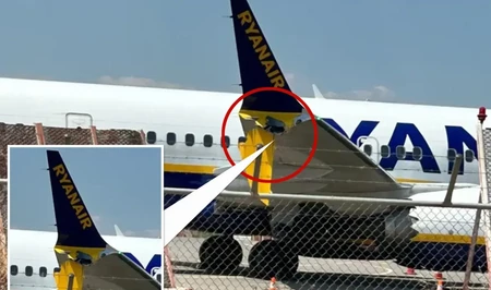 Инцидент в греческом аэропорту: Boeing 737 компании Ryanair лишился части крыла