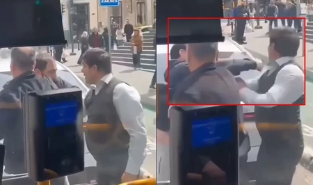 В Баку задержан таксист, ударивший водителя автобуса