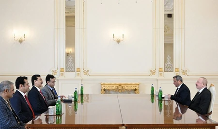 Президент Азербайджана Ильхам Алиев принял председателя Сената Пакистана