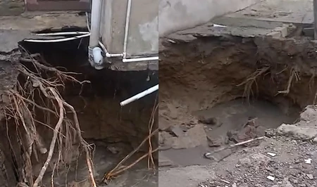 В бакинском поселке просел фундамент частного жилого дома