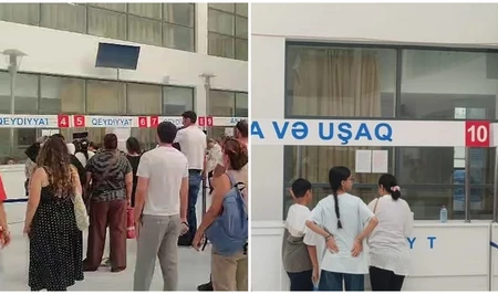 В больнице Абшеронского района из двух окон обслуживания работает только одно - ЖАЛОБА