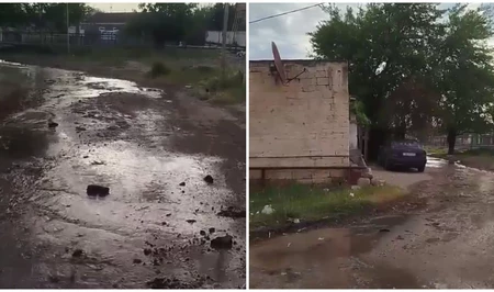В бакинском поселке прорвало водопроводную трубу, затоплена улица
