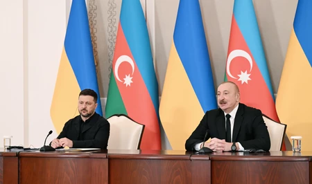 Президенты Азербайджана и Украины выступили с заявлениями для прессы