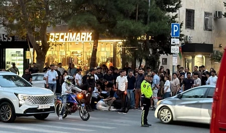 Во время пожара в Баку водитель сбил пешехода и скрылся