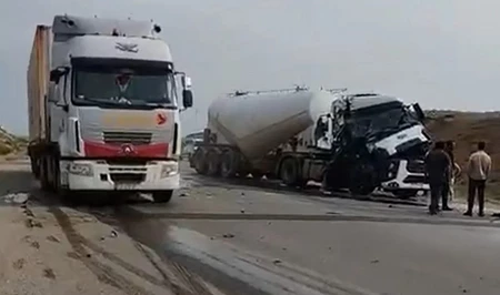 В Сумгайыте произошло ДТП с участием грузовиков