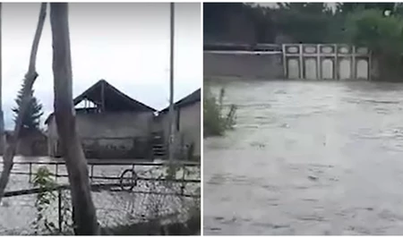 Последствия проливных дождей в Загатальском районе: село осталось без связи с райцентром