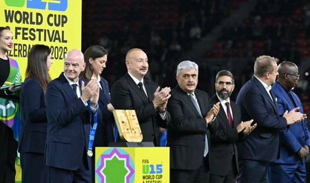 Президент Ильхам Алиев посмотрел финальный матч FIFA U-15 и принял участие в церемонии награждения