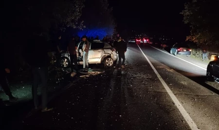 В Шеки автомобиль врезался в дерево, водитель погиб