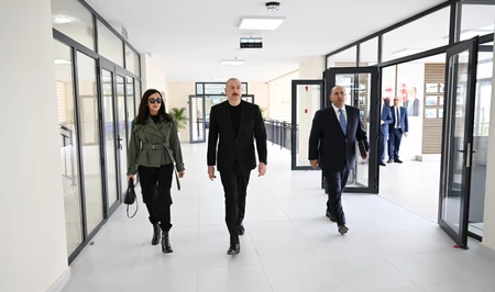 Президент и Первая леди приняли участие в открытии села Сарыджалы Агдамского района