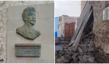 Дом, в котором родился Аббасгулу ага Бакиханов в Баку, на грани полного разрушения