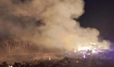 Пожар уничтожил 12 тысяч тюков сена в Шамкире