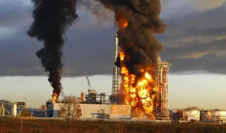 В России после атаки ВСУ поврежден нефтеперерабатывающий завод - предприятие приостановило работу