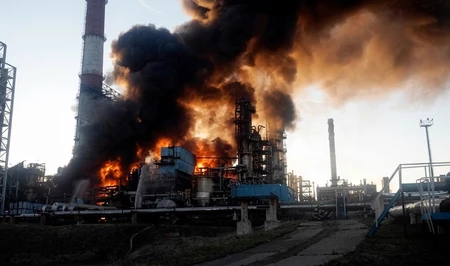 В России после атаки дронов горит один из крупнейших нефтеперерабатывающих заводов