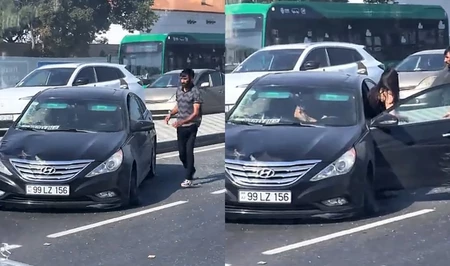 В Баку автомобиль выехал на встречную полосу