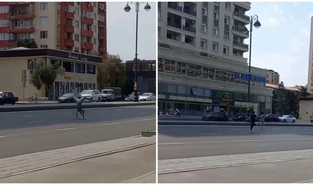 В Баку дети устроили опасные игры на проезжей части