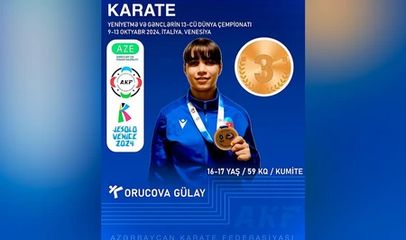 Азербайджанская каратистка завоевала бронзовую медаль на чемпионате мира в Италии