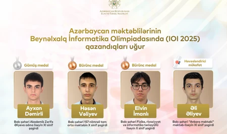 Азербайджанские школьники завоевали три медали на Международной олимпиаде по информатике