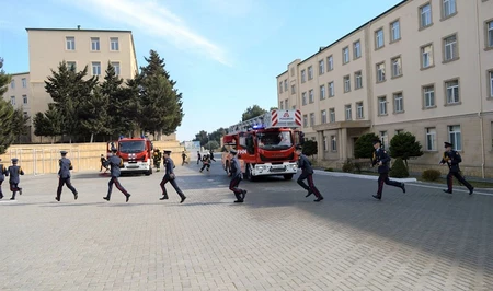 В Военном лицее имени Джамшида Нахчыванского прошли учения по действиям в чрезвычайных ситуациях