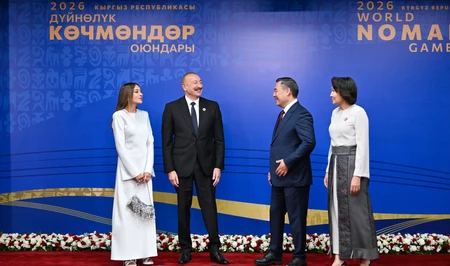 Ильхам Алиев и Мехрибан Алиева приняли участие в открытии VI Всемирных игр кочевников в Бишкеке