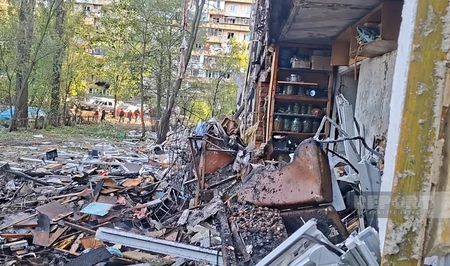 В Киеве во время ракетной атаки пострадала квартира азербайджанской семьи