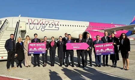 Состоялся первый прямой рейс Wizz Air из Братиславы в Баку