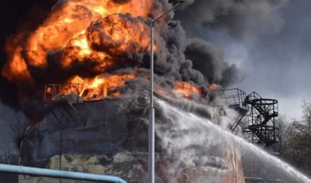 В Тамбовской области РФ после атаки БПЛА возник пожар на нефтебазе
