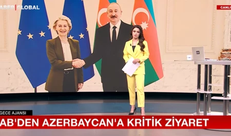 Телеканал Haber Global подготовил репортаж о визите председателя Еврокомиссии в Баку