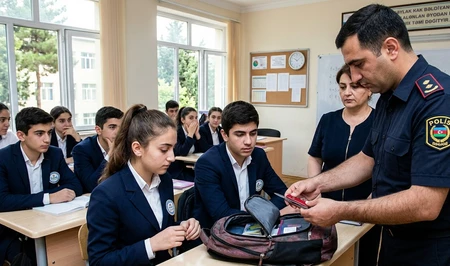 В школах Азербайджана начались массовые проверки учащихся: cотрудники полиции проводят осмотры