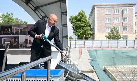 Ильхам Алиев заложили фундамент гостиничного комплекса «Нахчыван»