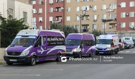 Очередная группа бывших вынужденных переселенцев отправляется в Ханкенди
