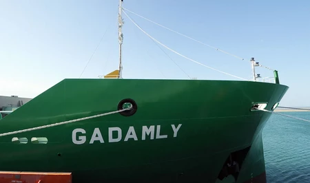 Построенное в Туркменистане сухогрузное судно Gadamly прибыло в Бакинский порт
