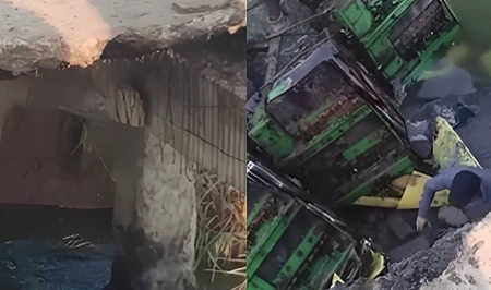 Обрушение моста в Сабирабаде привело к гибели комбайнера - ДЕТАЛИ