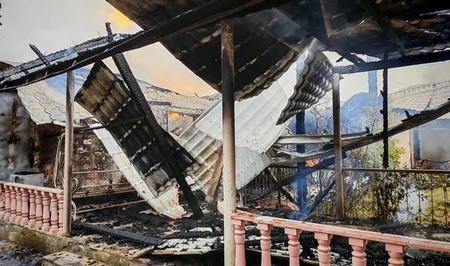 В Агдамском районе молния вызвала пожар в магазине