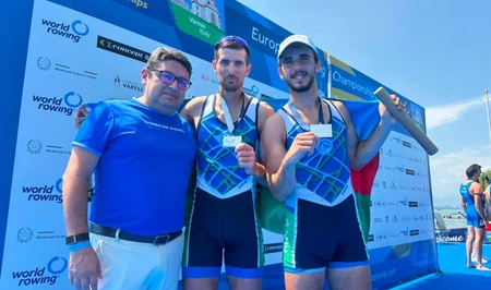 Азербайджанские гребцы завоевали серебро на чемпионате Европы по академической гребле в Италии
