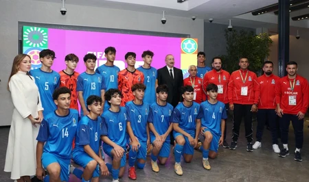 Опубликованы кадры с участием Ильхама Алиева на фестивале FIFA U-15 в Баку