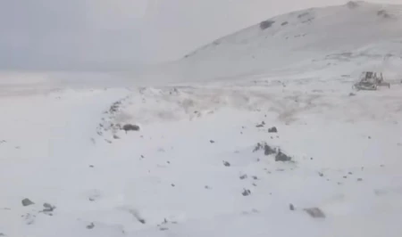 Первый снегопад накрыл горные села в Лачыне