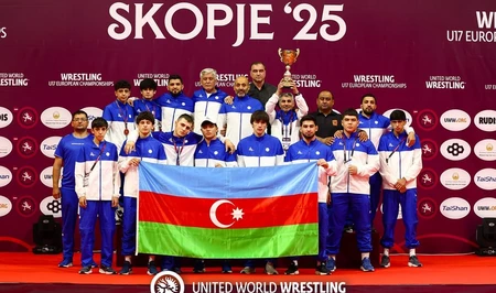 Юношеская сборная Азербайджана по вольной борьбе стала чемпионом Европы