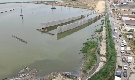 Стройка дороги Новханы–Пиршаги ушла под воду