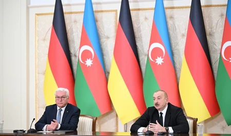 Президенты Азербайджана и Германии выступили с заявлениями для прессы