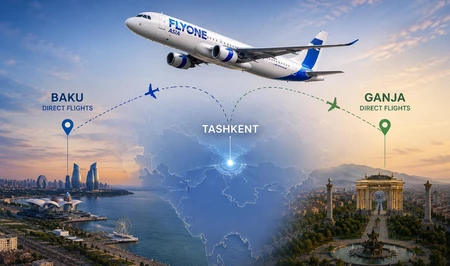 FLYONE Asia запустила регулярные рейсы из Ташкента в Баку и Гянджу