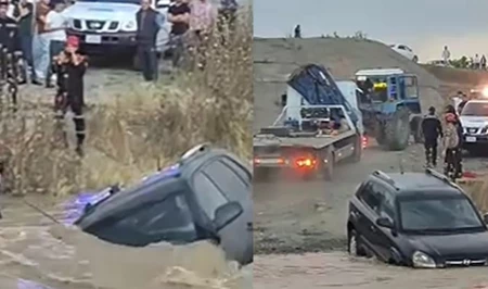 В Агдамском районе автомобиль опрокинулся в реку