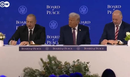 Президент Ильхам Алиев подписал в Давосе документ о присоединении Азербайджана к Совету мира