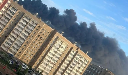В России произошел крупный пожар на производственной площадке