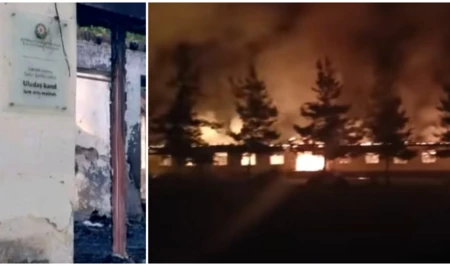 В Габалинском районе полностью сгорело здание сельской школы